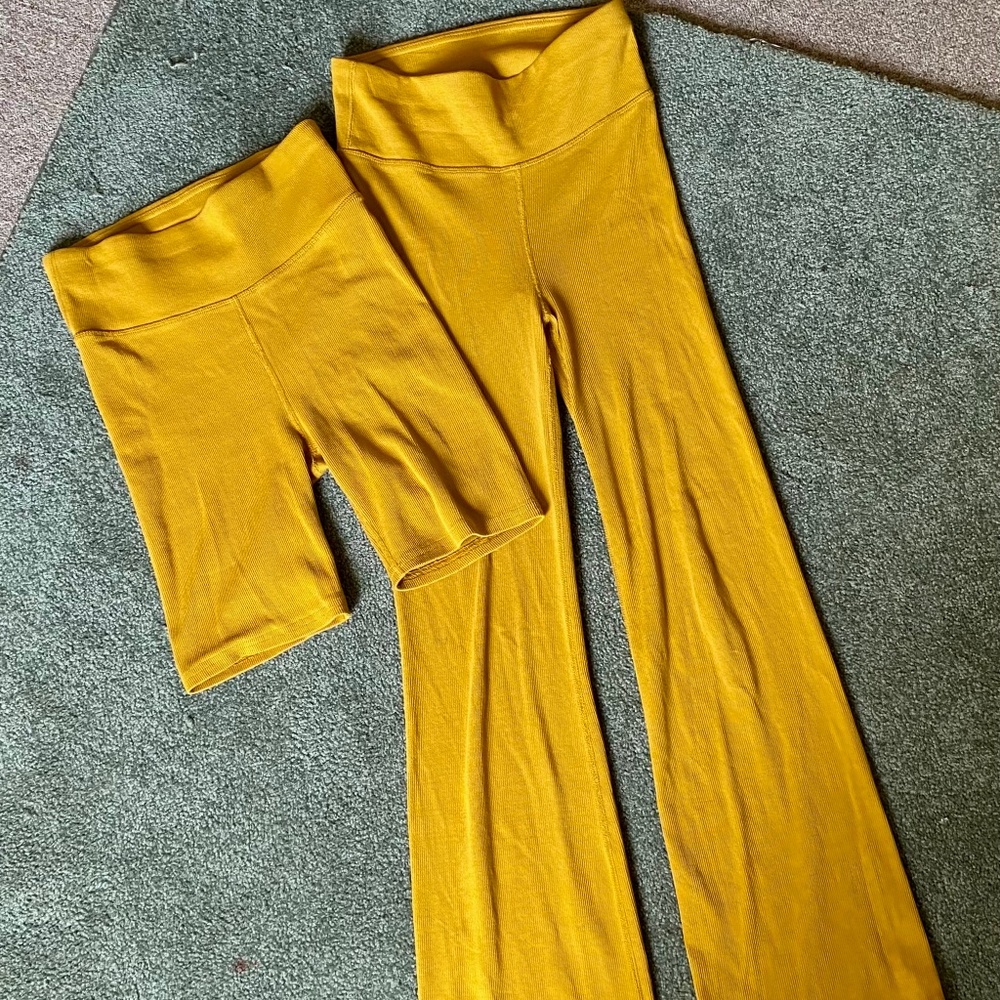 PACT BIKE SHORTS AND BOOTCUT LEGGINGS
